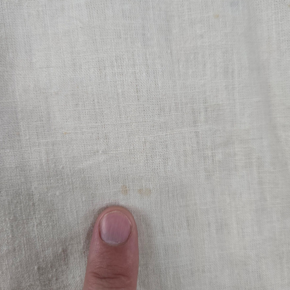 1990s Vintage White Linen Cotton Embroidered Eyelet Tank Top Blouse Size 16 - Picture 3 of 7